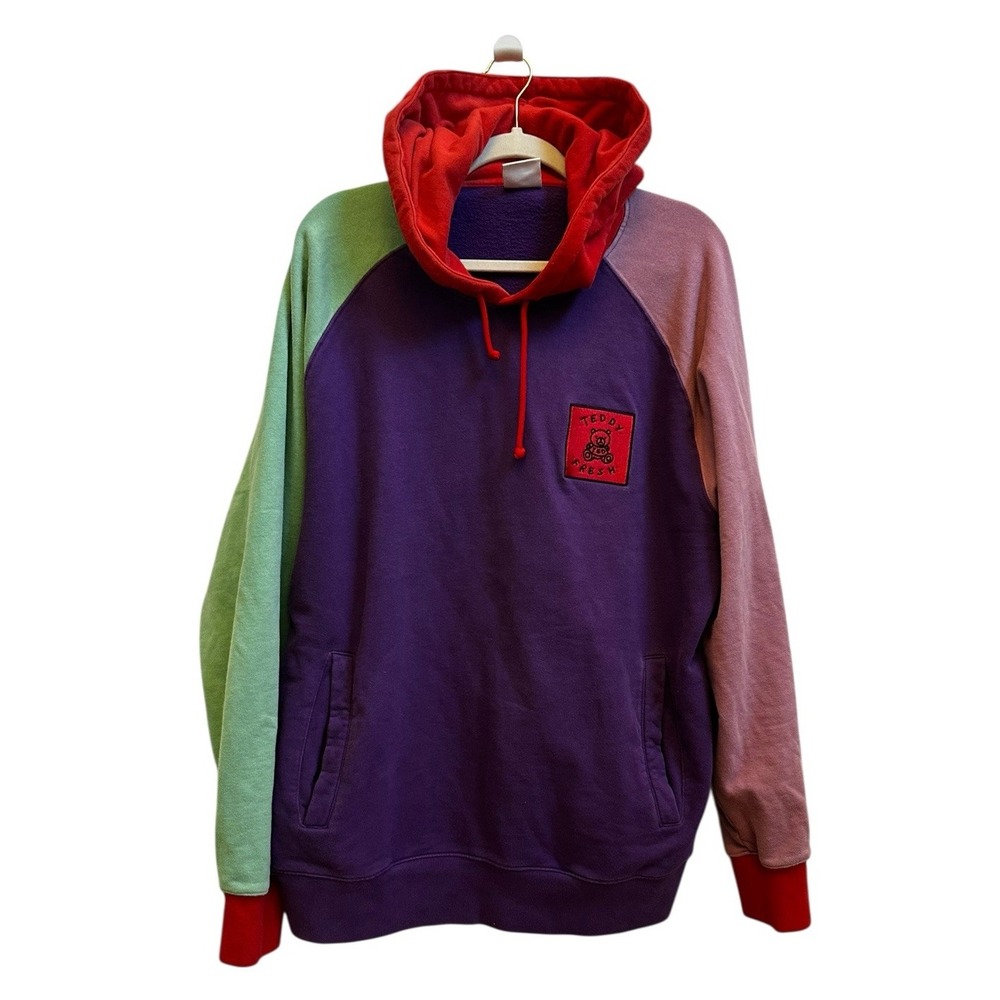 Teddy Fresh‎ Hoodie Sweatshirt Mens XL Colorblock Pullover Multicolor